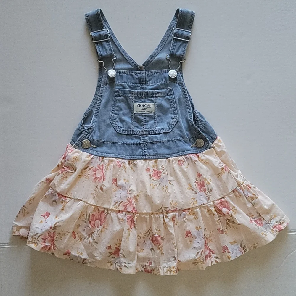 Girls Denim Jumper Western Prairie Dress Oshkosh Bgosh 2T